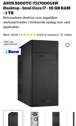 Mooie desktop promo op Bol vandaag, normaal 9...