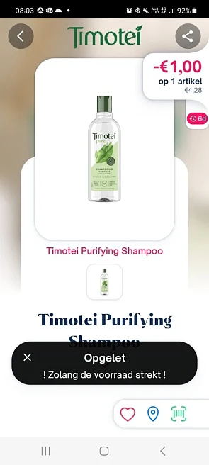 Shopmium -€1,00 timotei purifying shampoo