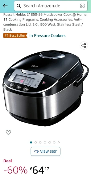 Deal: Russell Hobbs 21850-56 Multicooker Cook...