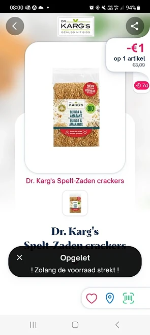 Shopmium -€1,00 dr. Karg's spelt-zaden cracke...