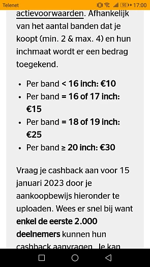 Tot 120€ terugbetaald voor min 2 en max 4 win...