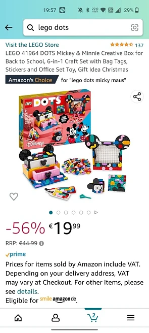 Nog een mooie promo op Lego(dots) op amazon.d...