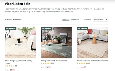 Bij Volero is er 30% korting op een selectie...