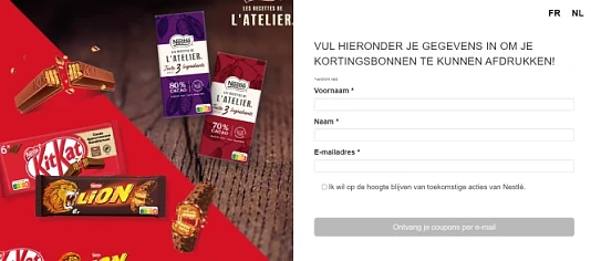 Kortingsbon €1.50 op de Lion 6*42g en Kitkat...