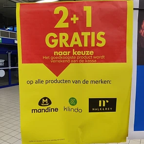 2+1 op de electro merken "mandine", "klindo"...