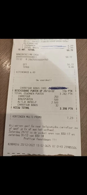 Aankopen Carrefour hyper: Fama 2e aan halve p...