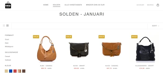 Bij Ninashop is er hoge korting (tot -70%) op...