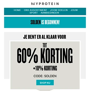 Solden bij myprotein.be tot -60% en met deze...