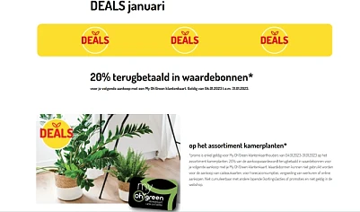 Diverse cashbacks bij Oh'Green, terugbetaald...