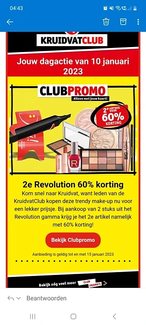 Kruidvat clubpromo met geactiveerde klantenka...