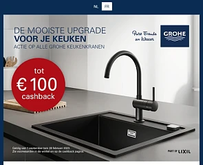 Grohe TOT €100 CASHBACK OP ALLE GROHE KEUKENK...