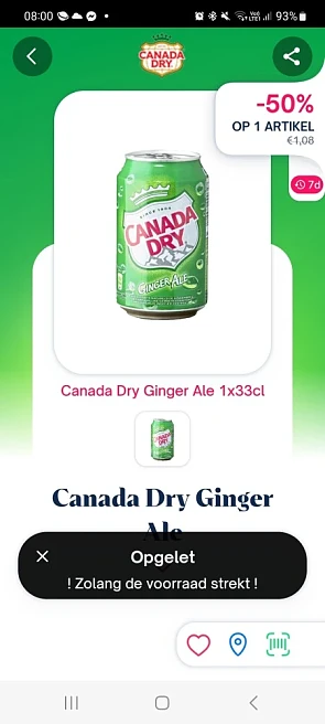 Shopmium -50% canada dry ginger ale 33cl
