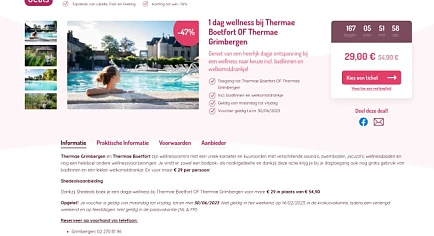 1 dag wellness bij Thermae Boetfort OF Therma...