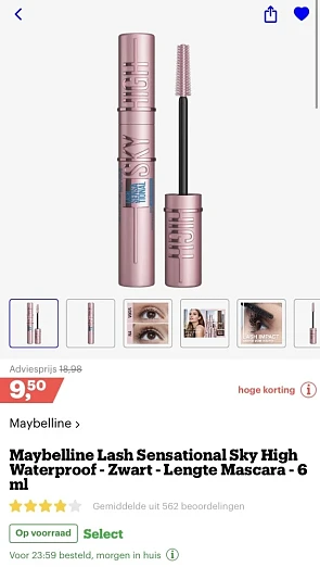 Reclame van gezien op tv MAYBELLINE LASH SEN...