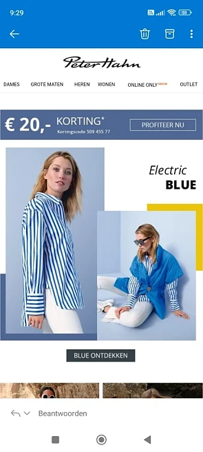 €20 korting bij aankoop vanaf €75 bij peterha...