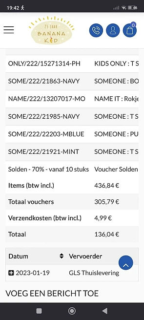 Bij Banana kid krijg je 70 % bij aankoop van...