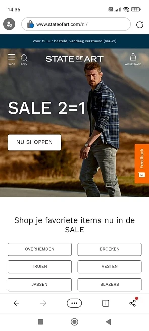 2=1 actie bij State of Art: Koop 2 of meer a...