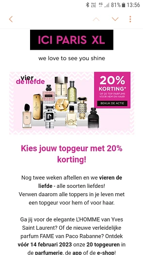 Ici paris XL 20%korting op 20 topgeuren tot e...