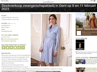 Stockverkoop zwangerschapskledij in Gent op 9...