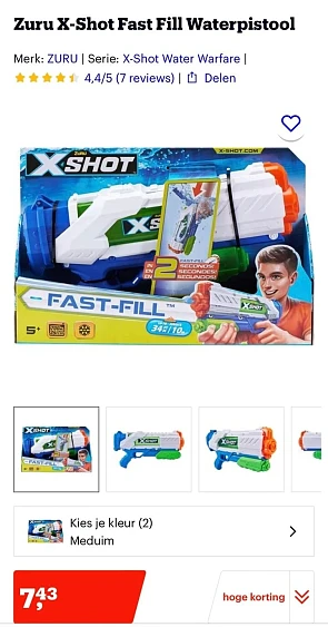 Zuru X-Shot Waterpistool voor 7,43€ bij bol H...