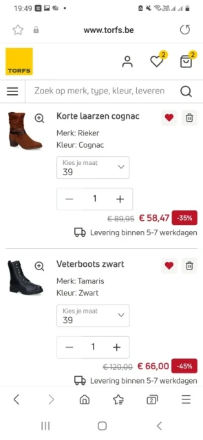 Bij torfs Veterboots . Merk tamaris normaal 1...