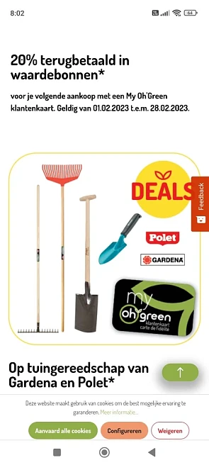 Februari deals bij oh'green: 20% terugbetaald...