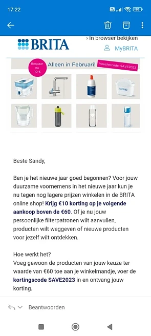 €10 korting op je volgende aankoop boven de €...