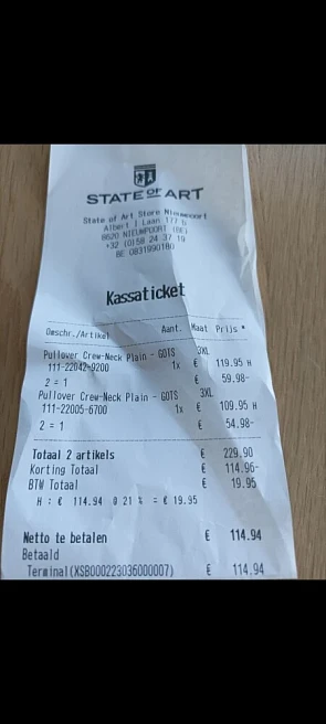 €114,96 korting gekregen bij State of art doo...