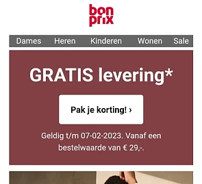 Bonprix gratis levering vanaf een bestelwaard...