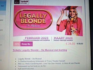 Bij shedeals.be nu -50% korting op de musical...
