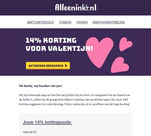 14% korting bij alleeninkt.nl