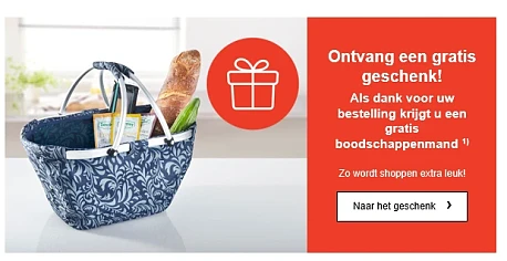 Gratis boodschappenmand bij uw bestelling bij...