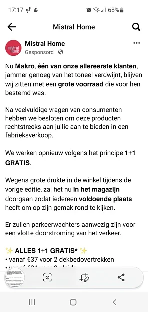 Mistral home uitverkoop op 2 en 3 maart 2023...