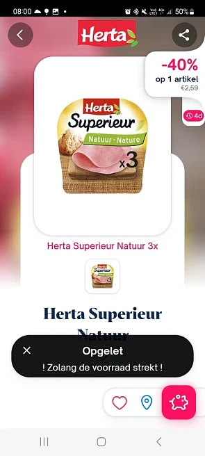 Shopmium -40% herta superieur natuur