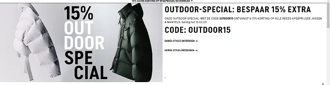 15% KORTING OP ALLE REEDS AFGEPRIJSDE JASSEN...