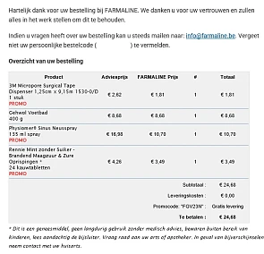 €11.81 bespaard bij farmaline.be: Korting op...