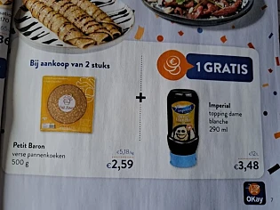 Bij Okay gratis imperial topping dame blanche...