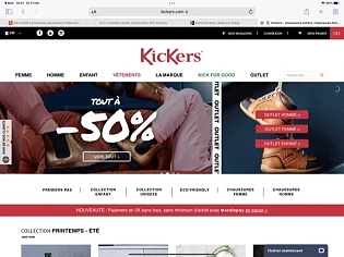 50% op kickers https://www.kickers.com/fr/
