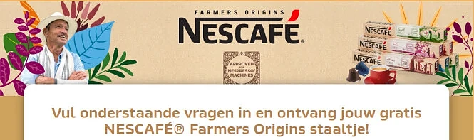 Gratis staaltje capsule Nescafé Farmets Origi...
