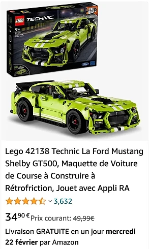 # Lego Technic La Ford Mustang Shelby GT500...