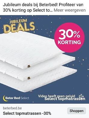 beterbed.be jubileum deals select topmatrasse...