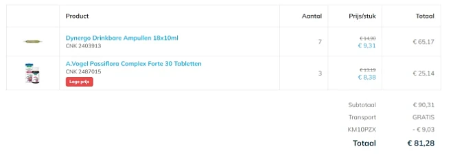 €62.59 korting gekregen bij Pazzox.be: 7*Dyne...