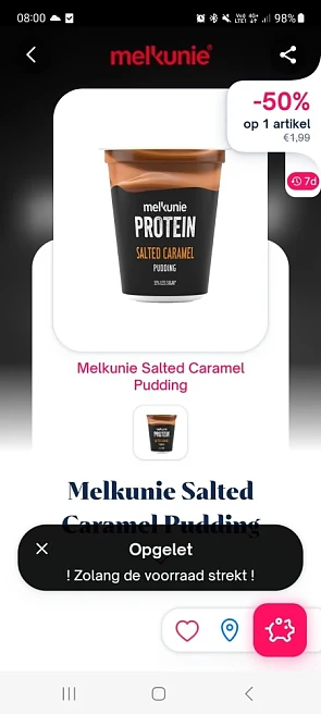 Shopmium -50% melkunie salted caramel pudding