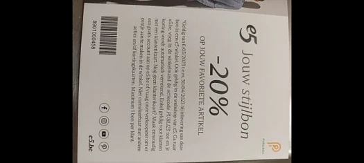 20% korting op je favoriete artikel bij e5.be