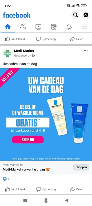 Geschenk van de dag bij medi-market.be: bij a...