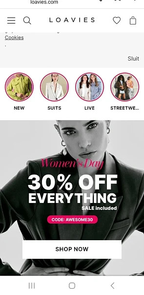 loavies.com woman 's day 30% op alles