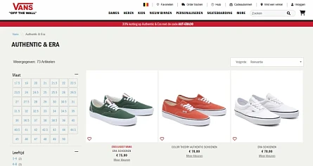 30% korting op Authentic & Era bij Vans https...