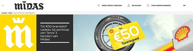 Bij Midas: Momenteel doet Midas je tot €50 b...