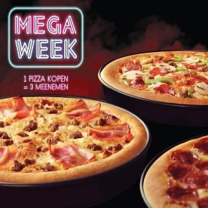 Pizzahut Megaweek 👉 1 pizza kopen 🍕 = 3 piz...