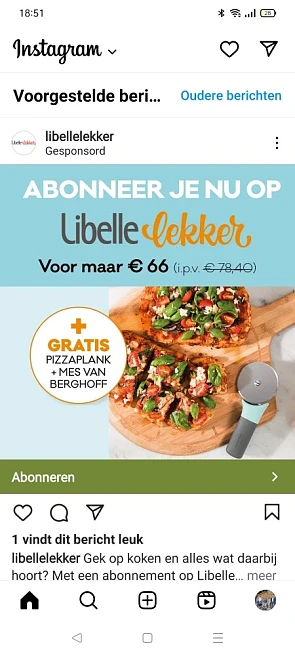 Koop Libelle lekker voor een jaar aan 66€ ipv...